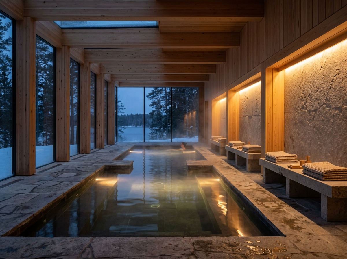 Inomhuspool och bastu